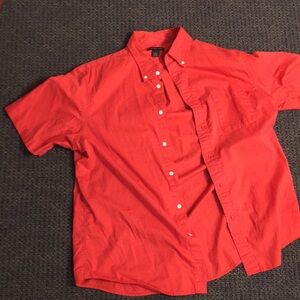 Men's Red Button-Up Shirt